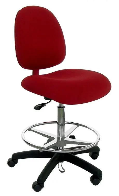 Industrial Seating Series 20W Bench Height ESD Chair with Wide Waterfall Seat & Black Nylon Base, Conductive Fabric