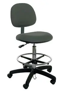 Industrial Seating P45-FC Bench Height ESD Chair with Black Nylon Base, Conductive Fabric