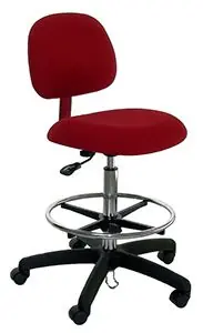Industrial Seating P60-FC Bench Height ESD Chair with Black Nylon Base, Conductive Fabric