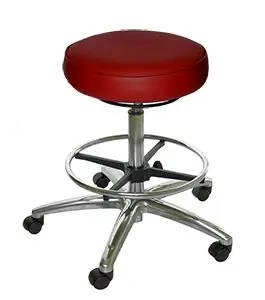 Industrial Seating A65-VCC Bench Height Cleanroom ESD Stool with Polished Aluminum Base, Dissipative Vinyl