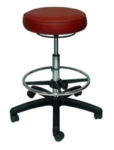 Industrial Seating P65-VCC Bench Height Cleanroom ESD Stool with Black Nylon Base, Dissipative Vinyl
