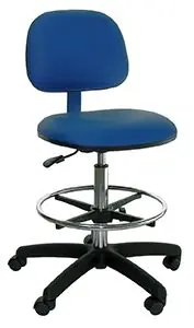 Industrial Seating P60-VCR Bench Height Cleanroom Chair with Black Nylon Base, Vinyl