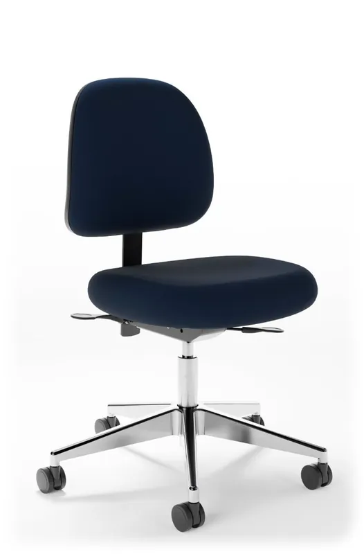 Cramer Fusion R+ Desk Height Cleanroom ESD Chair with Polished Aluminum Base, Black Urethane