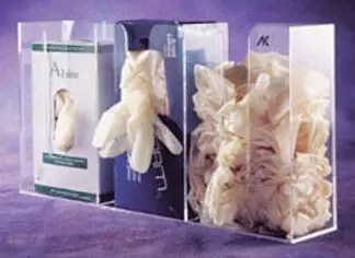 CleanPro® AK-777-3 Acrylic One-Size-Fits-All Glove Dispenser with 3 Slots, Clear, 4.25" x 19.625" x 11"