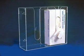 CleanPro® AK-777-2 Acrylic One-Size-Fits-All Glove Dispenser with 2 Slots, Clear, 4.25" x 13" x 11"