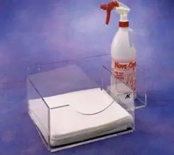 CleanPro® AK-107 Acrylic Wipe Station, Clear, 10" x 14" x 5.5"