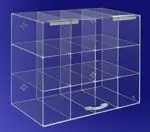 CleanPro® AK-238 Acrylic Goggle Holder with 12 Slots & Door, Clear, 8" x 14" x 12"
