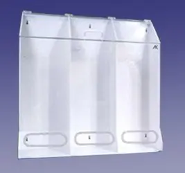 CleanPro® AK-JN3 Acrylic Multi-Purpose Dispenser with 3 Slots, Clear, 10" x 30" x 30"