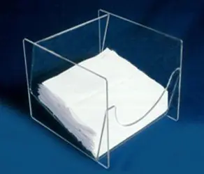 CleanPro® AK-110-L Acrylic Wall Mounted Wipe Holder with Lid, Clear, 12.5" x 12.5" x 5.5"