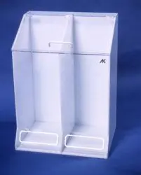 CleanPro® AK-1485 Acrylic Frock Dispenser with 2 Slots, Clear, 15.5" x 22" x 30"