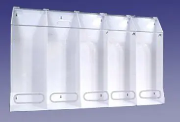 CleanPro® AK-JN5 Acrylic Multi-Purpose Dispenser with 5 Slots, Clear, 10" x 45" x 30"