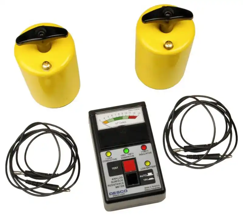 Desco 19784 Analog Surface Resistance Meter Kit, includes NIST Certificate
