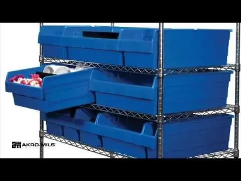 Akro-Mils 30174 Shelf Bins, 11.13" x 23.63" x 4"