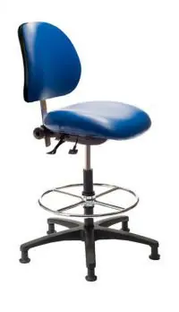 ergoCentric Ergo F 200 Bench Height Cleanroom Chair, Vinyl