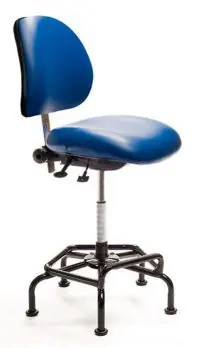 ergoCentric Ind. S2F Mid-Height Cleanroom Chair with Tilt Control, Vinyl