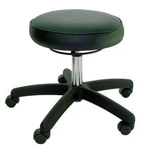 Industrial Seating P67-VCR Desk Height Cleanroom Stool with Black Nylon Base, Vinyl