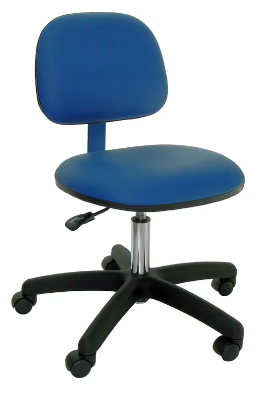 Industrial Seating P62-VCR Desk Height Cleanroom Chair with Black Nylon Base, Vinyl