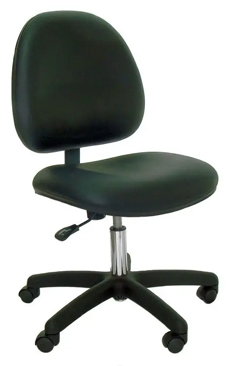 Industrial Seating Series 10 Desk Height Cleanroom Chair with Black Nylon Base, Vinyl