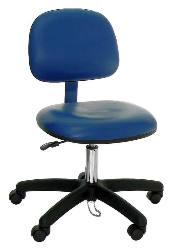 Industrial Seating P62-VCC Desk Height Cleanroom ESD Chair with Black Nylon Base, Dissipative Vinyl
