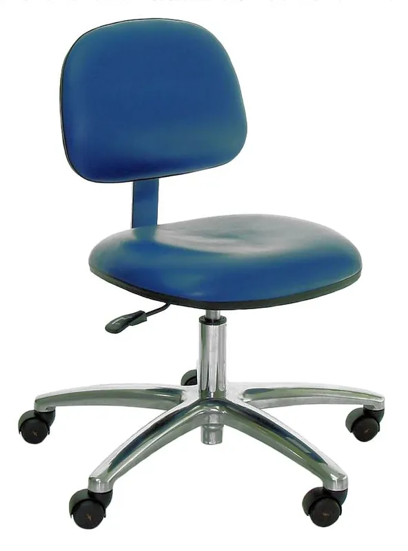 Industrial Seating A62-VCC Desk Height Cleanroom ESD Chair with Polished Aluminum Base, Dissipative Vinyl