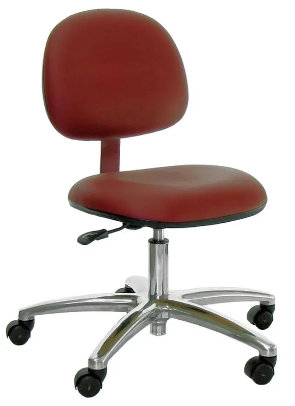 Industrial Seating A47-VCC Desk Height Cleanroom ESD Chair with Polished Aluminum Base, Dissipative Vinyl