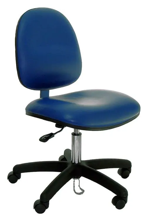 Industrial Seating Series 10 Desk Height Cleanroom ESD Chair with Black Nylon Base, Dissipative Vinyl