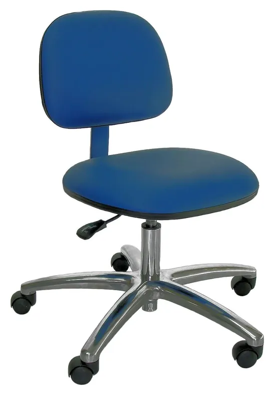 Industrial Seating A62-VCON Desk Height ESD Chair with Polished Aluminum Base, Dissipative Vinyl