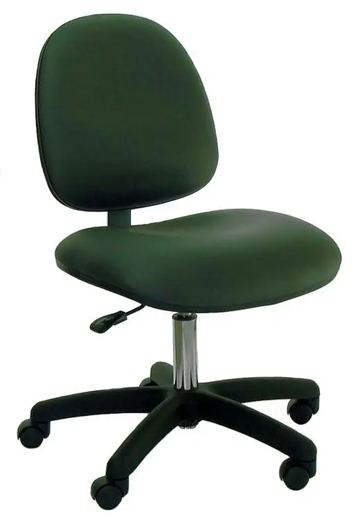 Industrial Seating Series 20W Desk Height ESD Chair with Wide Waterfall Seat & Black Nylon Base, Dissipative Vinyl