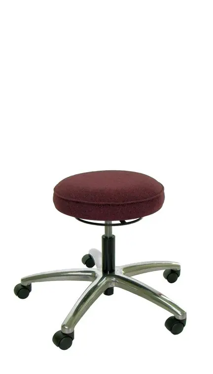 Industrial Seating A67-FC Desk Height ESD Stool with Polished Aluminum Base, Conductive Fabric