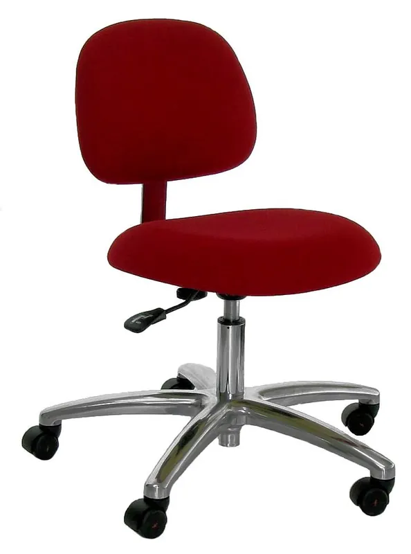 Industrial Seating A62-FC Desk Height ESD Chair with Polished Aluminum Base, Conductive Fabric
