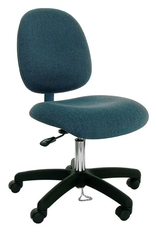 Industrial Seating Series 20M Desk Height ESD Chair with Medium Waterfall Seat & Black Nylon Base, Conductive Fabric