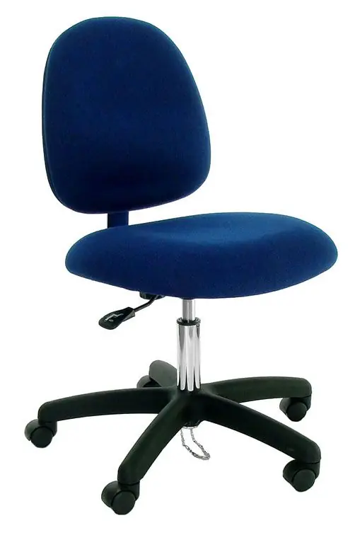Industrial Seating Series 10 Desk Height ESD Chair with Black Nylon Base, Conductive Fabric