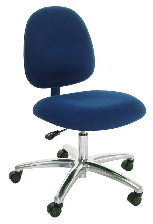 Industrial Seating Series 10 Desk Height ESD Chair with Polished Aluminum Base, Conductive Fabric