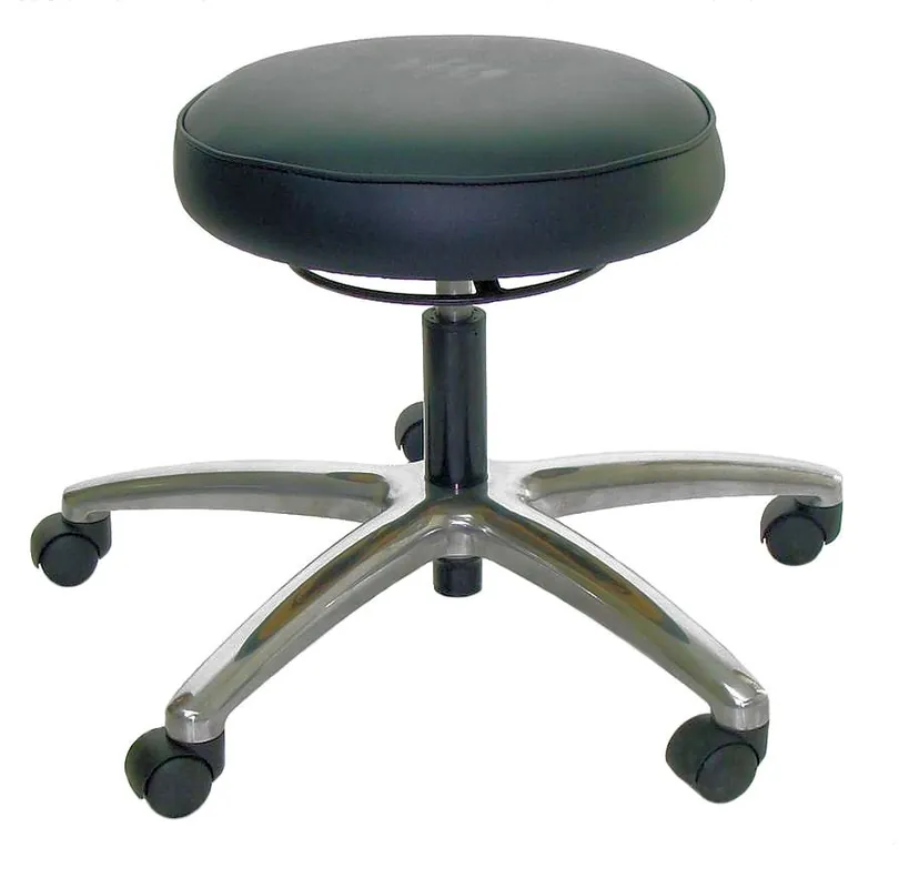 Industrial Seating A67-V Desk Height Stool with Polished Aluminum Base, Vinyl