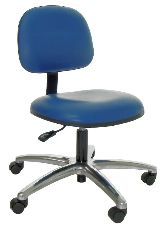 Industrial Seating A62-V Desk Height Chair with Polished Aluminum Base, Vinyl