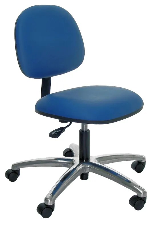 Industrial Seating A47-V Desk Height Chair with Polished Aluminum Base, Vinyl