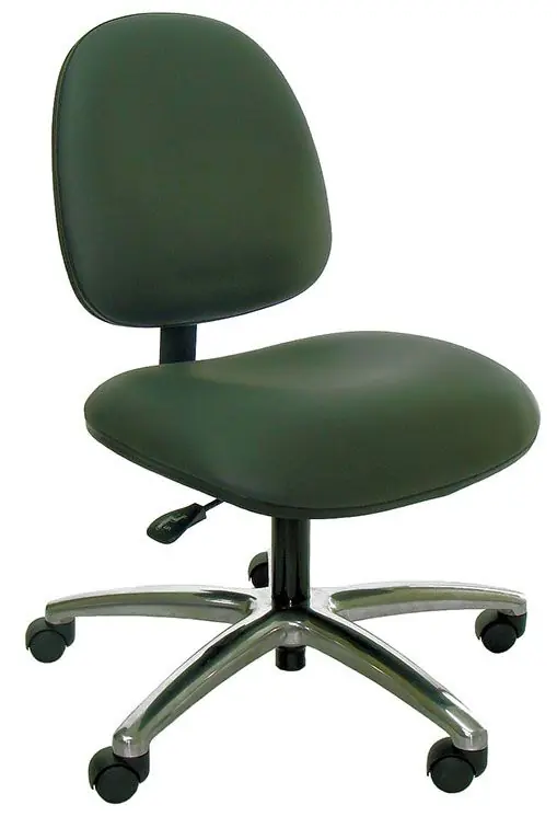 Industrial Seating Series 20W Desk Height Chair with Wide Waterfall Seat & Polished Aluminum Base, Vinyl