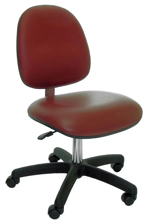 Industrial Seating Series 20M Desk Height Chair with Medium Waterfall Seat & Black Nylon Base, Vinyl