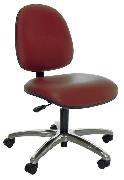 Industrial Seating Series 20M Desk Height Chair with Medium Waterfall Seat & Polished Aluminum Base, Vinyl