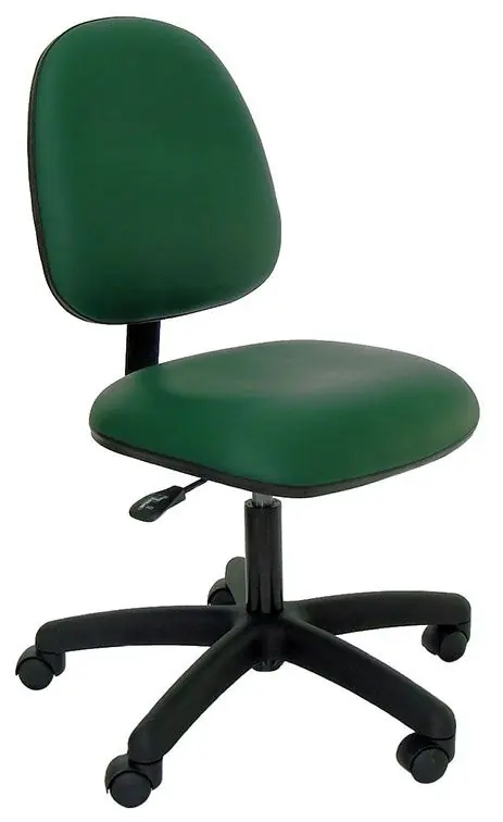 Industrial Seating Series 20S Desk Height Chair with Small Waterfall Seat & Black Nylon Base, Vinyl