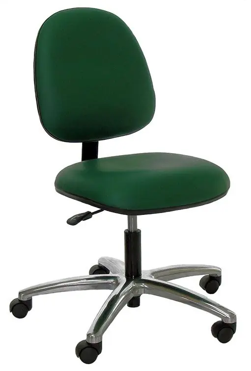 Industrial Seating Series 20S Desk Height Chair with Small Waterfall Seat & Polished Aluminum Base, Vinyl