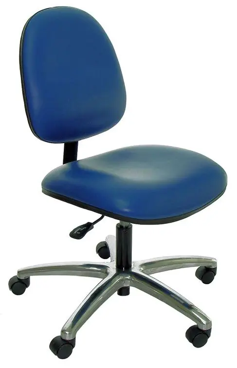 Industrial Seating Series 10 Desk Height Chair with Polished Aluminum Base, Vinyl