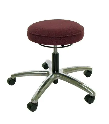 Industrial Seating A67-F Desk Height Stool with Polished Aluminum Base, Fabric
