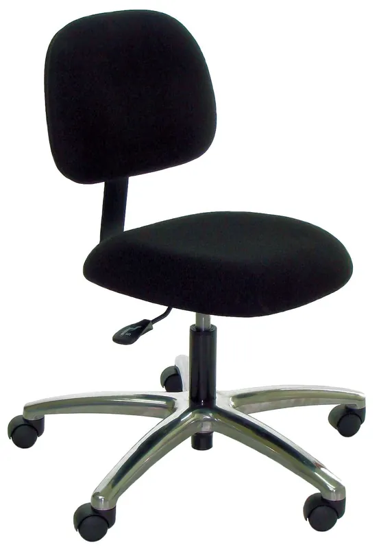 Industrial Seating A62-F Desk Height Chair with Polished Aluminum Base, Fabric