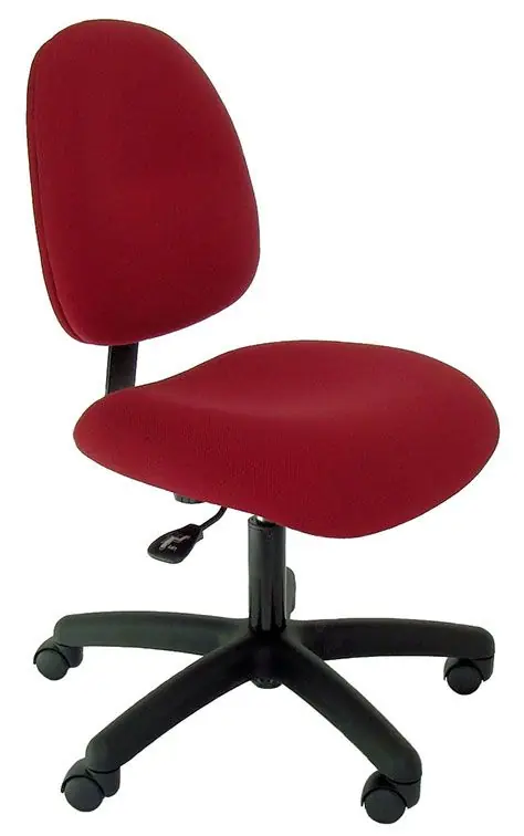 Industrial Seating Series 20W Desk Height Chair with Wide Waterfall Seat & Black Nylon Base, Fabric