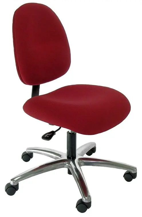 Industrial Seating Series 20W Desk Height Chair with Wide Waterfall Seat & Polished Aluminum Base, Fabric