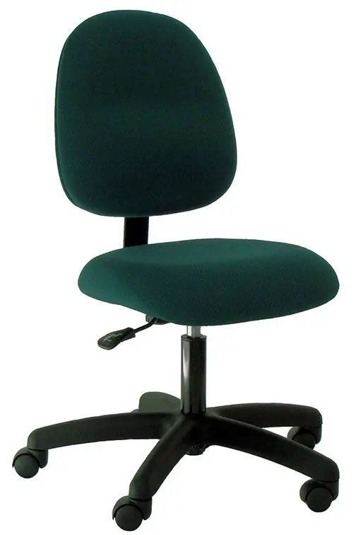 Industrial Seating Series 20S Desk Height Chair with Small Waterfall Seat & Black Nylon Base, Fabric