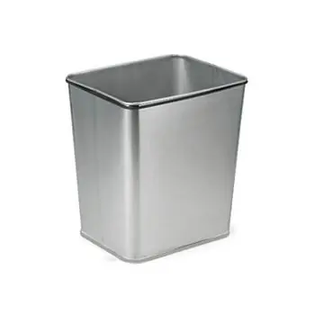 CleanPro® WBAS28-MET Conductive Stainless Steel Cleanroom Trash Bin, 7 Gallon
