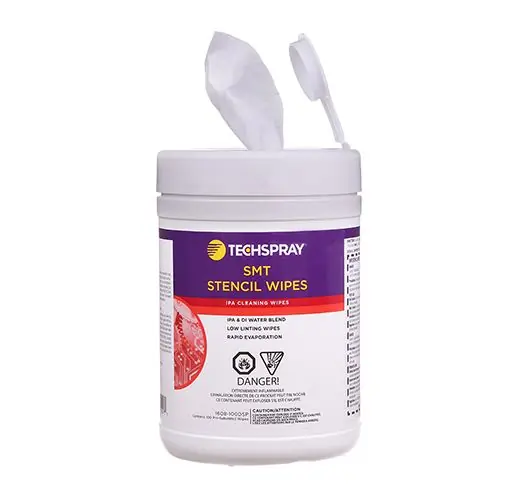 TechSpray 1608-100DSP Presaturated Cleaning Wipes Tub, 70% IPA (Pack of 100)