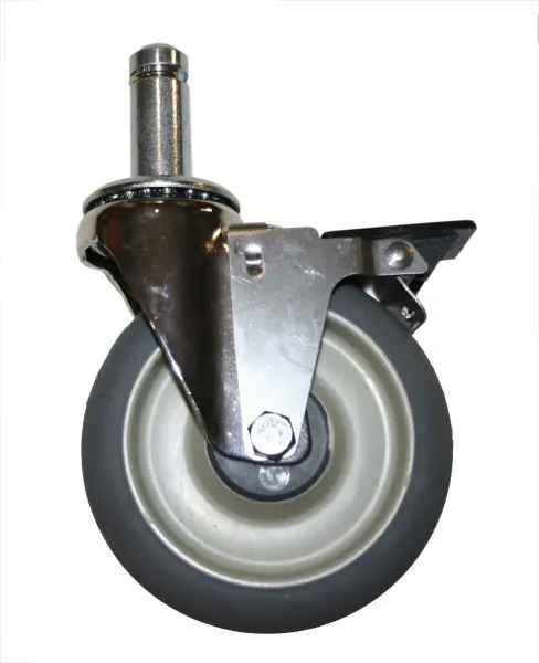 Metro 5MDBXA Resilient Standard Stem Caster with Donut Bumper, No Brake, 5"